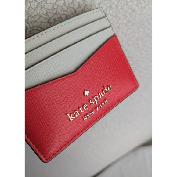 Kate Spade Staci Slim Leather Color block Card Holder Wallet Case - Picture 7 of 7